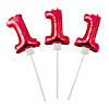 Self-Inflating 1st Birthday Red 6" Mylar Balloons - 6 Pc. Image 1