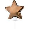 Self-Inflating Black & Gold Star-Shaped 4" Mylar Balloons - 12 Pc. Image 1