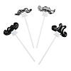 Self-Inflating Mustache Mylar 4" Balloons - 12 Pc. Image 1