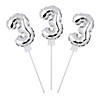 Self-Inflating Number 3 6" Mylar Balloons - 6 Pc. Image 1