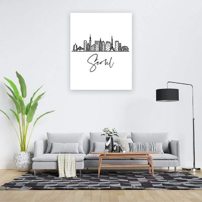 Seoul Skyline BW 16x20in 1-Pack Image 1