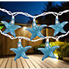 Set of 10 Blue Starfish Novelty String Lights - 9ft White Wire Image 1