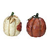 Set of 2 Autumn Harvest "Be Joyful" Pumpkin Figurines Image 1