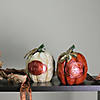 Set of 2 Autumn Harvest "Be Joyful" Pumpkin Figurines Image 2