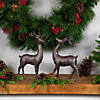 Set of 2 Brown Deer Christmas Decorations 14" Image 1