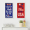 Set of 2 God Bless the USA and Land of the Free Patriotic Wooden Plaques 23.5" Image 1