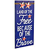 Set of 2 God Bless the USA and Land of the Free Patriotic Wooden Plaques 23.5" Image 2