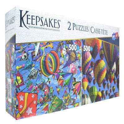 Set of 2 Keepsakes 500 Piece Jigsaw Puzzles  Balloons / Kites Image 1