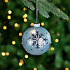 Set of 2 Light Blue Jeweled Reflective Snowflakes Glass Christmas Ball Ornaments 4" Image 1