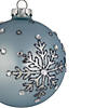 Set of 2 Light Blue Jeweled Reflective Snowflakes Glass Christmas Ball Ornaments 4" Image 4