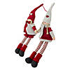Set of 2 Plush Red and Beige Boy and Girl Sitting Christmas Doll Decorations 19" Image 2