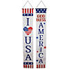 Set of 2 Stars and Stripes "I Heart USA" and "God Bless America" Door Banners 71" Image 1