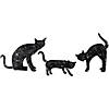 Set of 3 LED Lighted Black Cat Family Outdoor Halloween Decorations 27.5" Image 1