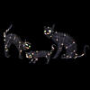 Set of 3 LED Lighted Black Cat Family Outdoor Halloween Decorations 27.5" Image 2