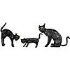 Set of 3 LED Lighted Black Cat Family Outdoor Halloween Decorations 27.5" Image 3