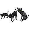 Set of 3 LED Lighted Black Cat Family Outdoor Halloween Decorations 27.5" Image 4