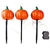 Set of 3 Lighted Jack-o-Lantern Halloween Pathway Markers Image 2