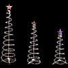 Set of 3 Lighted Multi-Color Spiral Christmas Trees - 3'  4'  and 6' Image 1