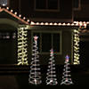 Set of 3 Lighted Multi-Color Spiral Christmas Trees - 3'  4'  and 6' Image 2