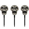 Set of 3 Skull Stakes Outdoor Yard Halloween Decorations Image 1