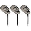 Set of 3 Skull Stakes Outdoor Yard Halloween Decorations Image 3