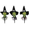 Set of 3 Smirking Witch Halloween Pathway Markers Image 1