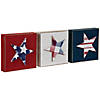 Set of 3 Stars and Stripes Americana Wooden Plaques 4.25" - Red  White and Blue Image 3