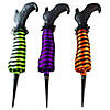 Set of 3 Striped Witch Leg Halloween Pathway Markers Image 1