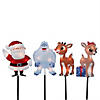 Set of 4 Pre-Lit Rudolph the Red-Nosed Reindeer Pathway Markers - Clear Lights Image 1