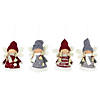 Set of 4 Red and Gray Plush Angel Christmas Ornaments 4.25" Image 1