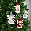 Set of 4 Red and Gray Plush Angel Christmas Ornaments 4.25" Image 2