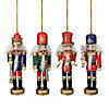Set of 4 Red and Green Christmas Nutcracker Ornaments - 5" Image 1