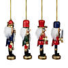 Set of 4 Red and Green Christmas Nutcracker Ornaments - 5" Image 2