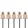 Set of 5 Ghost Shaped Halloween Pathway Markers - 3.75ft Black Wire Image 1