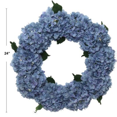 Set of 6  24" Artificial Hydrangea Wreath Image 1
