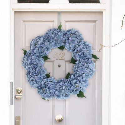 Set of 6  24" Artificial Hydrangea Wreath Image 2