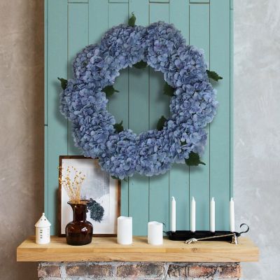Set of 6  24" Artificial Hydrangea Wreath Image 3