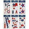 Set of 6 Double Sided Patriotic Celebration Gel Window Clings Image 1