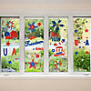 Set of 6 Double Sided Patriotic Celebration Gel Window Clings Image 1