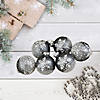 Set of 6 Gray and White Snowflake Glass Christmas Ball Ornaments 4" (101mm) Image 1