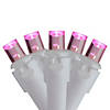 Set of 70 Pink LED Wide Angle Icicle Christmas Lights - 6ft White Wire Image 1
