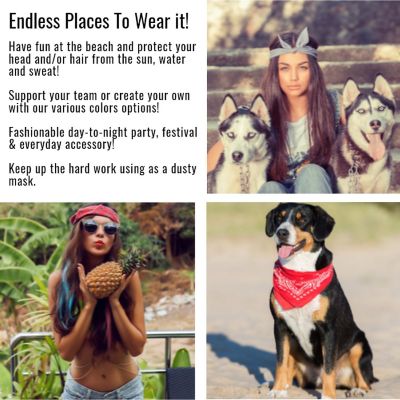 Set of 9 Solid 100% Polyester Unisex Bandanas Image 3