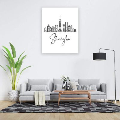 Shanghai Skyline BW 16x20in 1-Pack Image 1