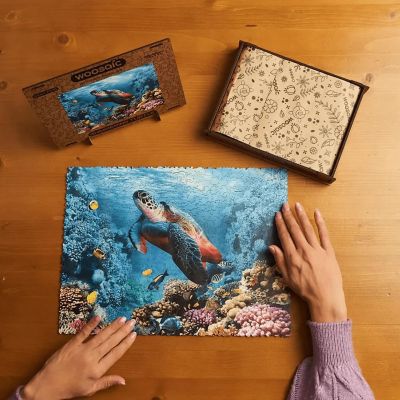 Shimmering Turtle 1000 Piece Wooden Jigsaw Puzzle Image 1
