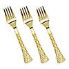 Shiny Gold Glamour Cutlery Disposable Plastic Forks (168 Forks) Image 1