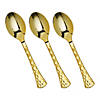 Shiny Gold Glamour Cutlery Disposable Plastic Spoons (168 Spoons) Image 1