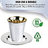 Shiny Metallic Aluminum Silver Round Plastic Saucers and Kiddush Cup Value Set (120 Cups + 120 Saucers) Image 3