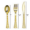 Shiny Metallic Gold Glamour Plastic Cutlery Set - Spoons, Forks and Knives (600 Guests) Image 1