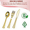 Shiny Metallic Gold Glamour Plastic Cutlery Set - Spoons, Forks and Knives (600 Guests) Image 2