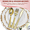 Shiny Metallic Gold Glamour Plastic Cutlery Set - Spoons, Forks and Knives (72 Guests) Image 3